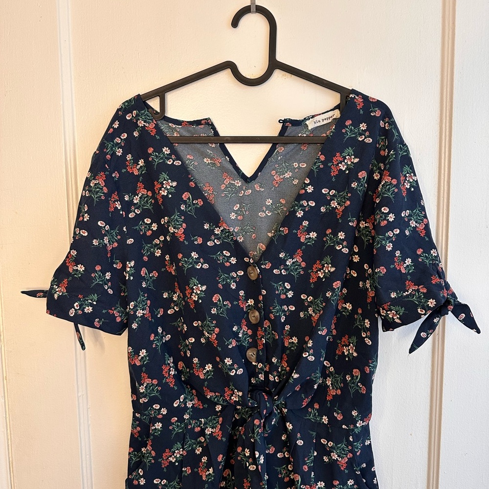 Floral jumpsuit with Tie Sleeves- see description